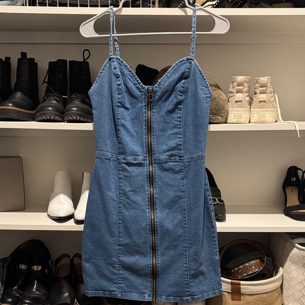 Derek Heart Denim Dress with Zipper